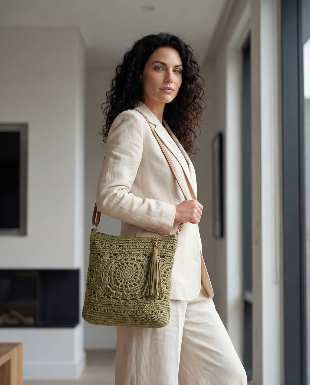 LAURA – pletena ženska torba s resom za svaki dan i ljeto