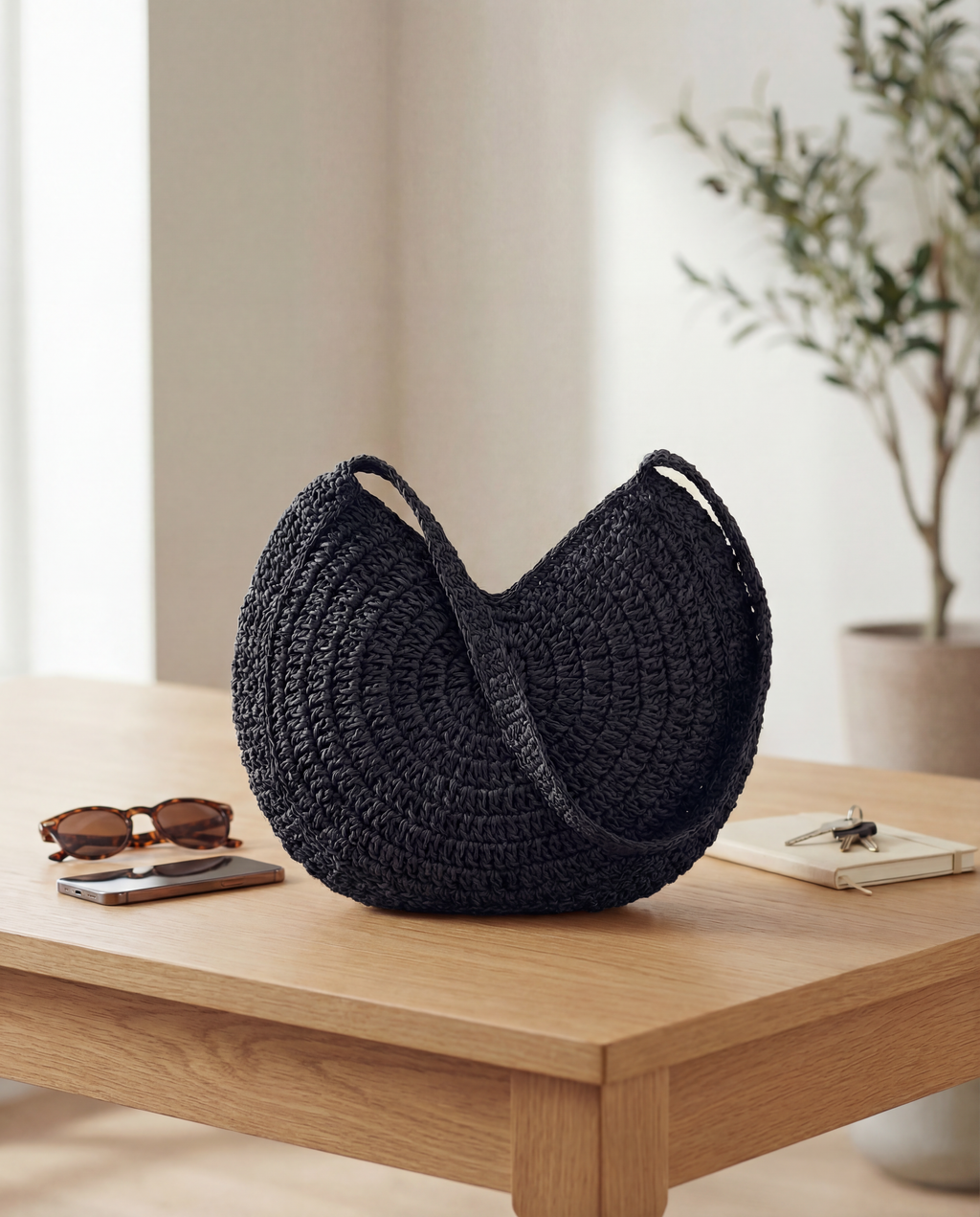 KIARA – okrugla pletena torba za svaki dan i ljeto